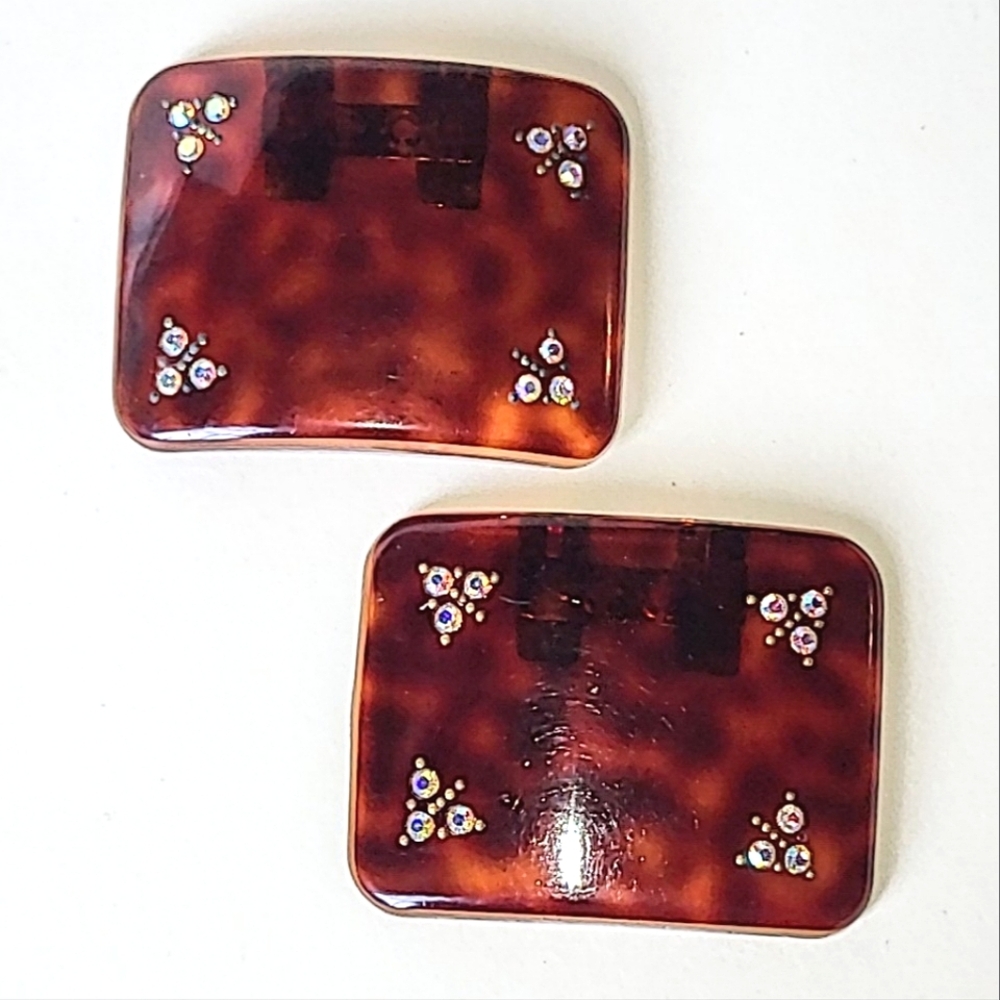 FAUX TORTOISE SHELL SHOE CLIPS - MADE IN FRANCE